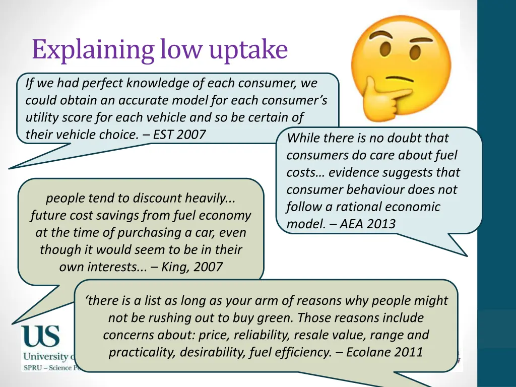 explaining low uptake