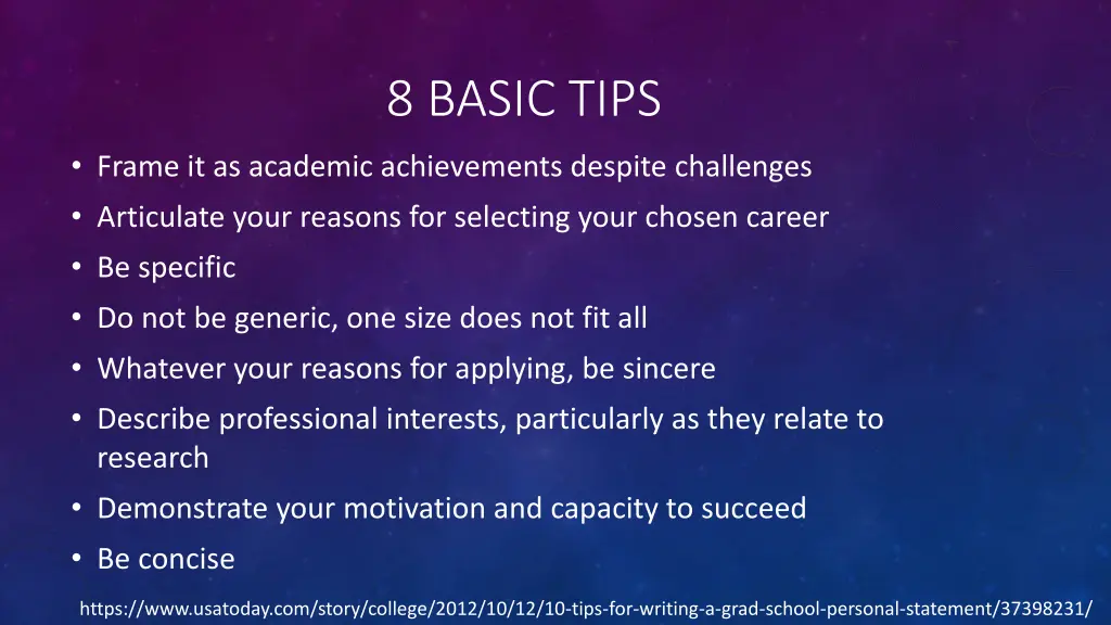 8 basic tips