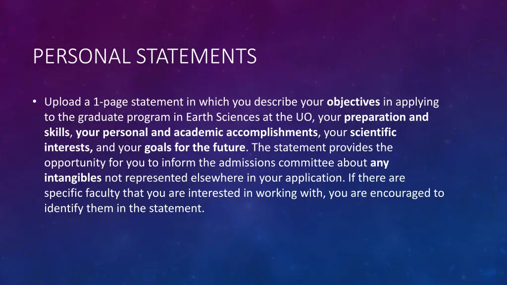 personal statements