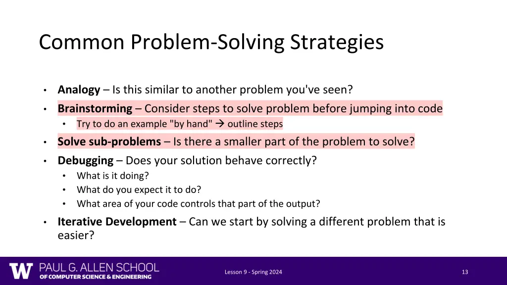 common problem solving strategies 2
