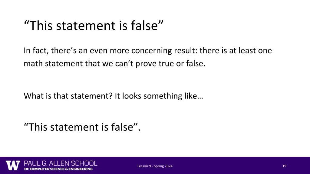 this statement is false