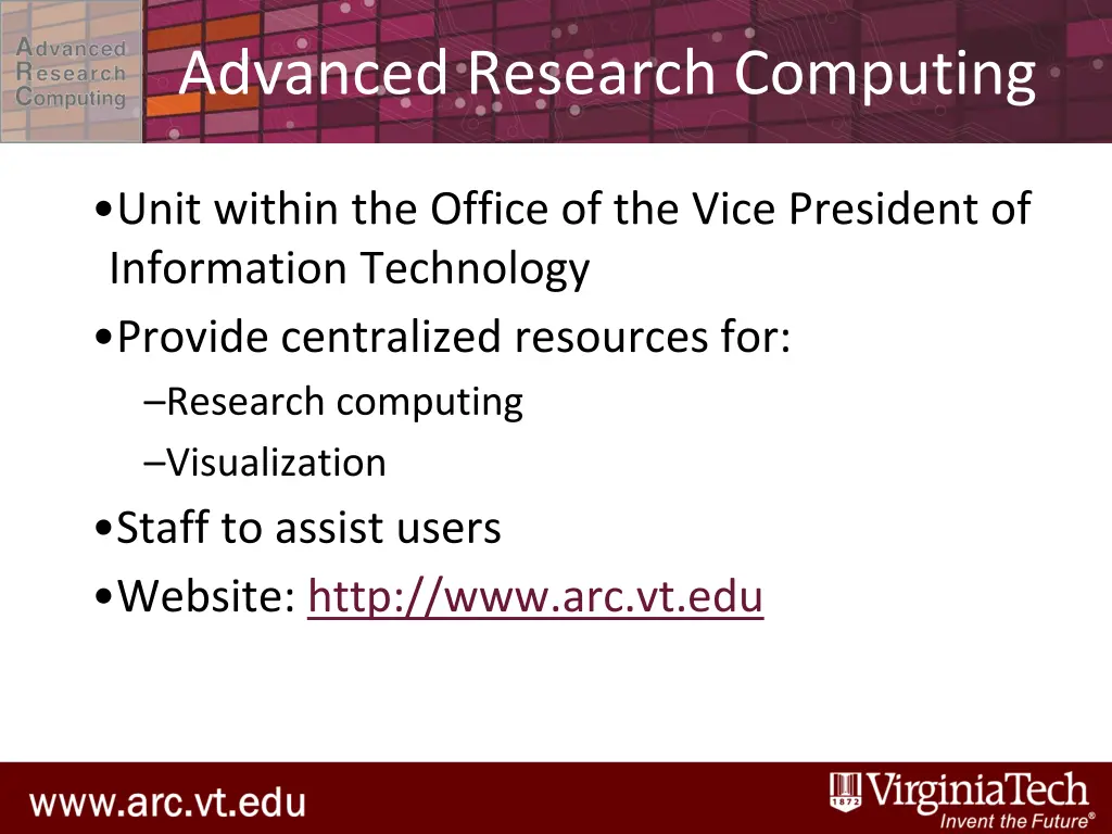advanced research computing