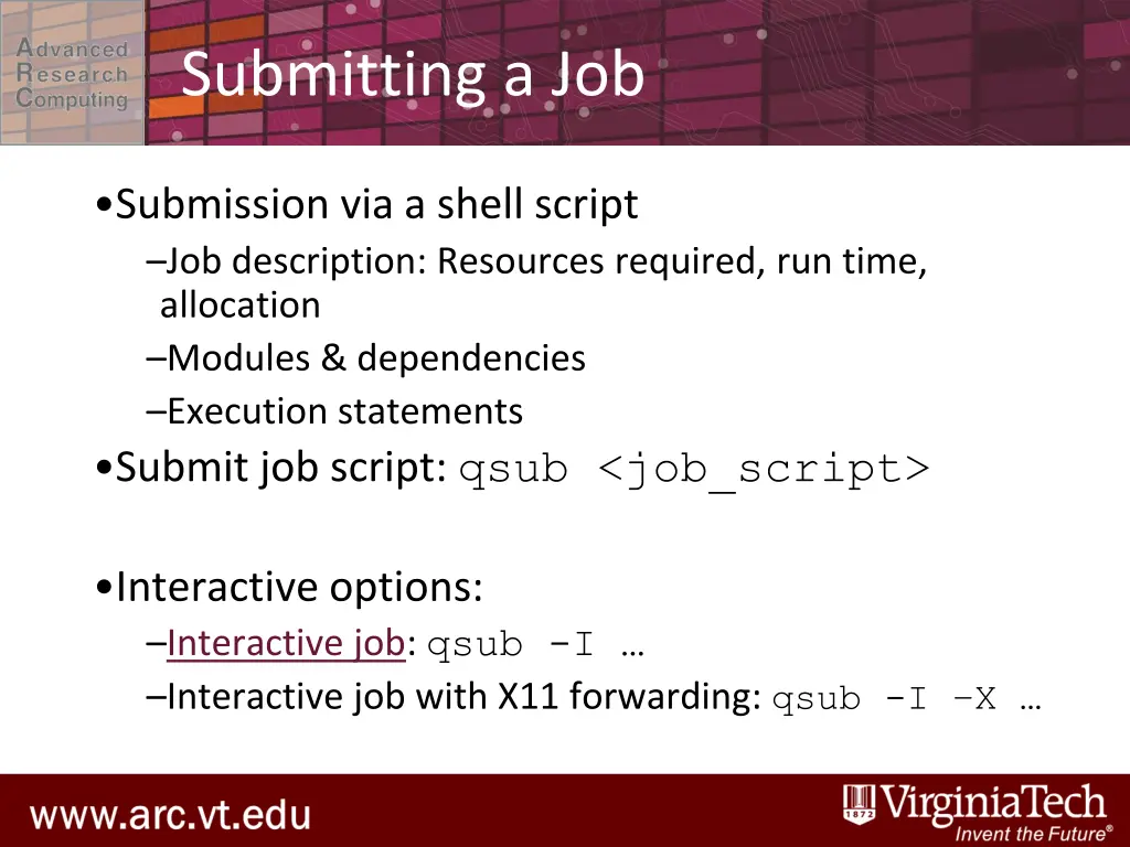 submitting a job