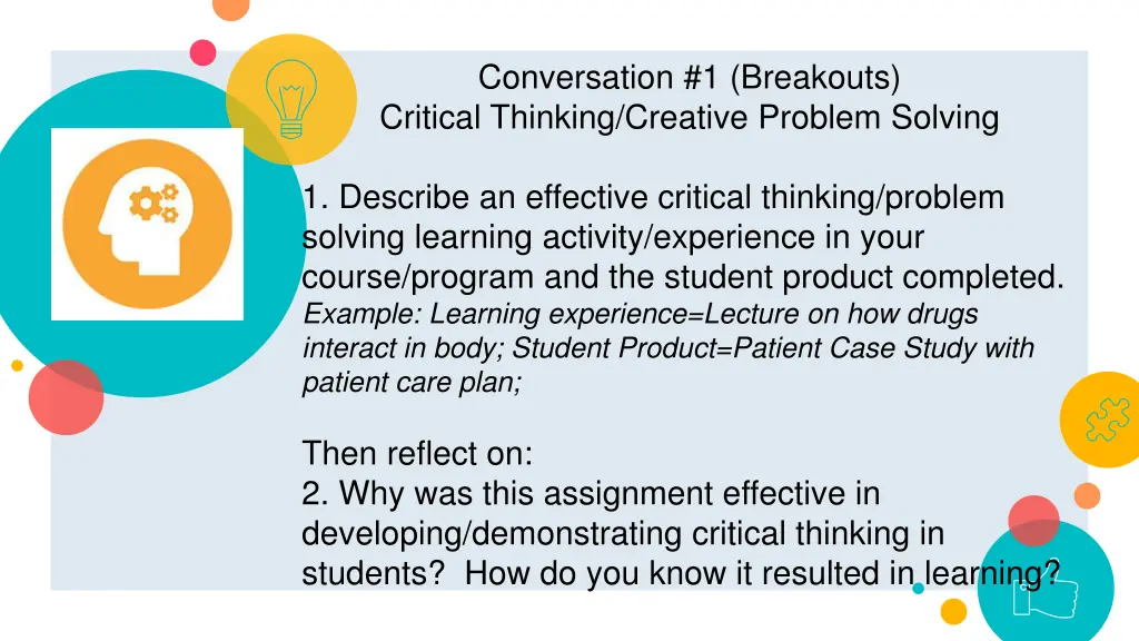 conversation 1 breakouts critical thinking
