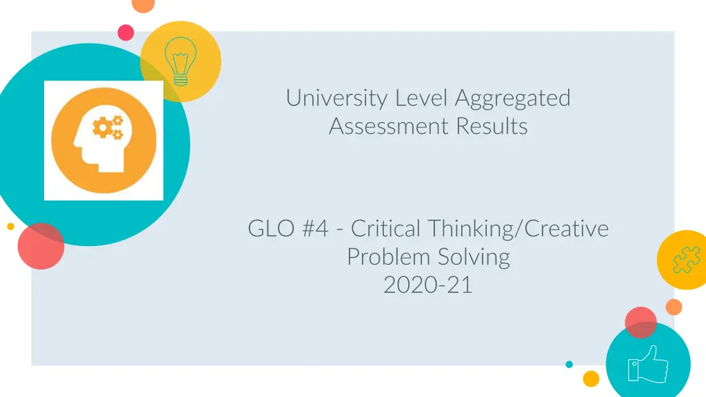 university level aggregated assessment results
