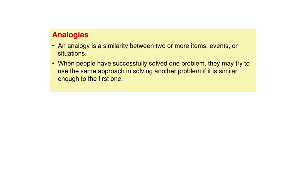 analogies an analogy is a similarity between