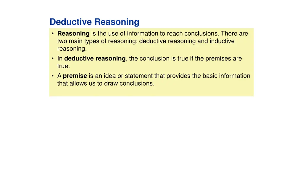 deductive reasoning