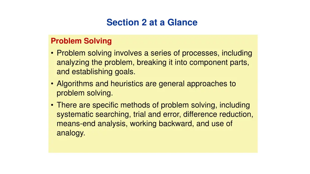 section 2 at a glance