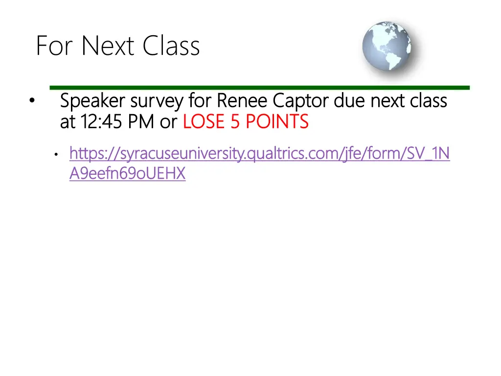 for next class