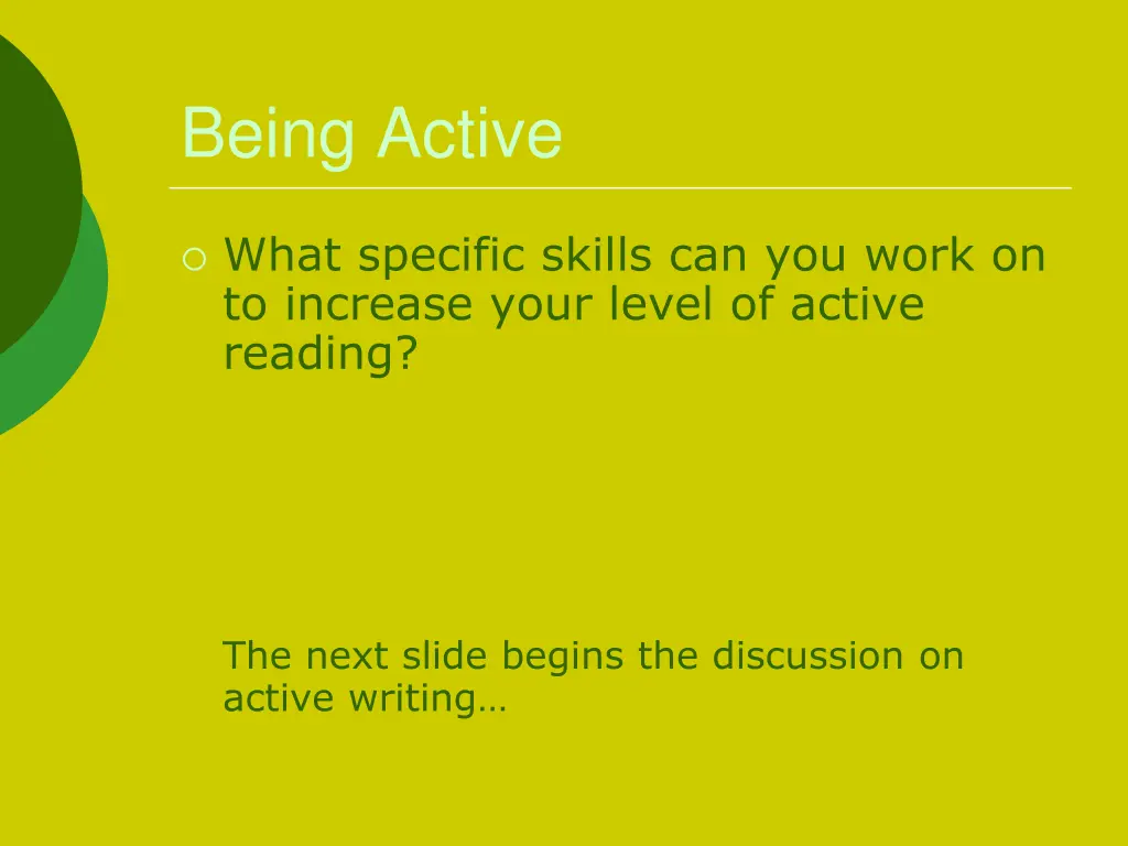 being active 1