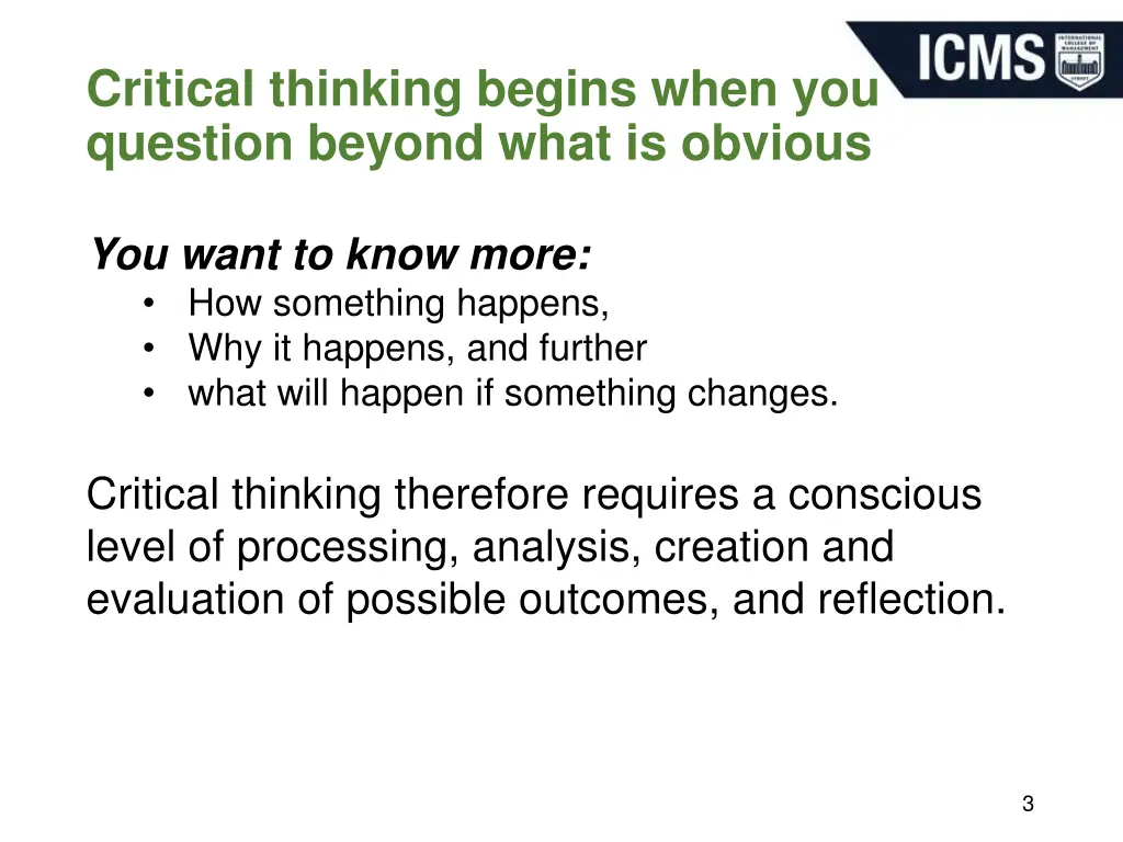 critical thinking begins when you question beyond