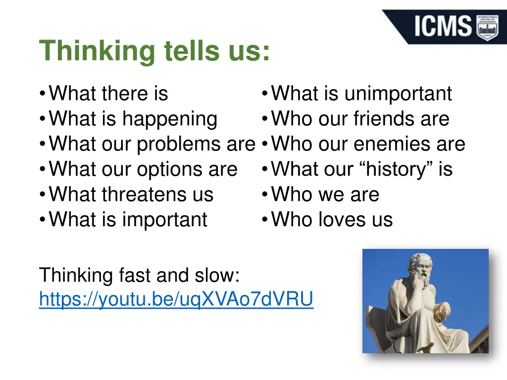 thinking tells us