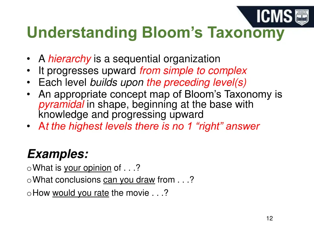 understanding bloom s taxonomy