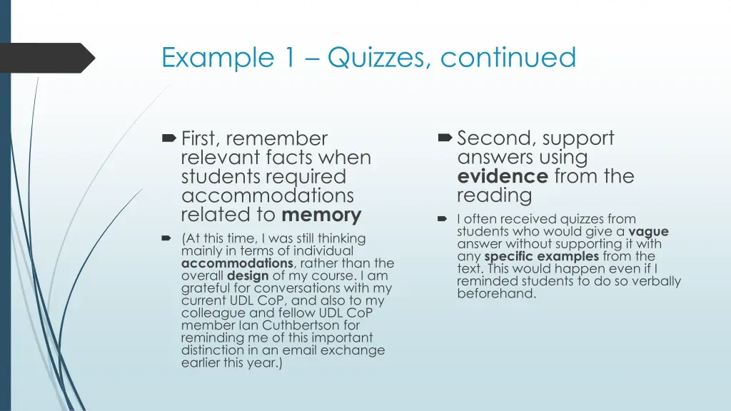example 1 quizzes continued