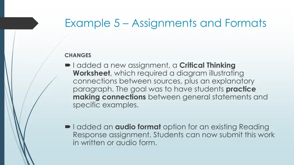 example 5 assignments and formats 2