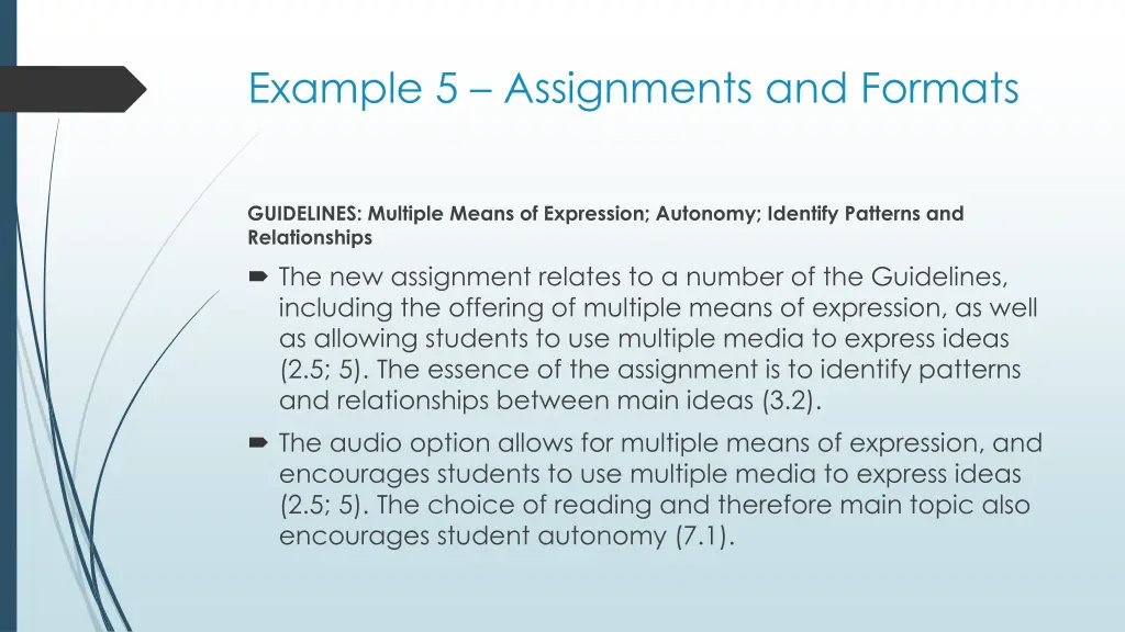 example 5 assignments and formats 3