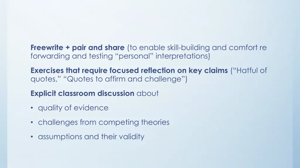 freewrite pair and share to enable skill building