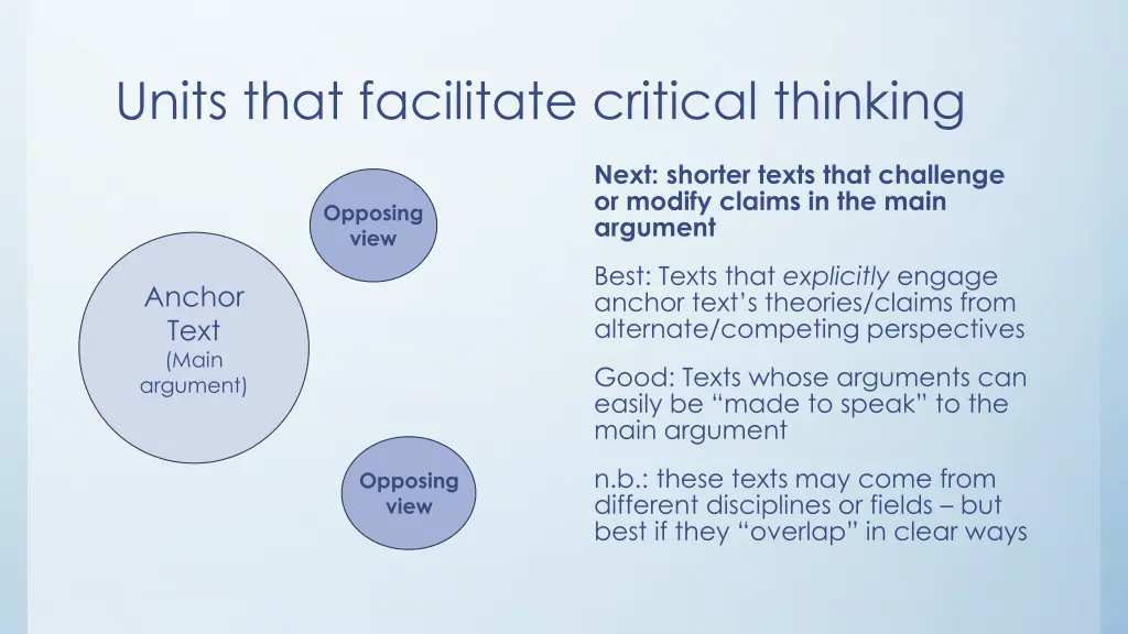 units that facilitate critical thinking 1