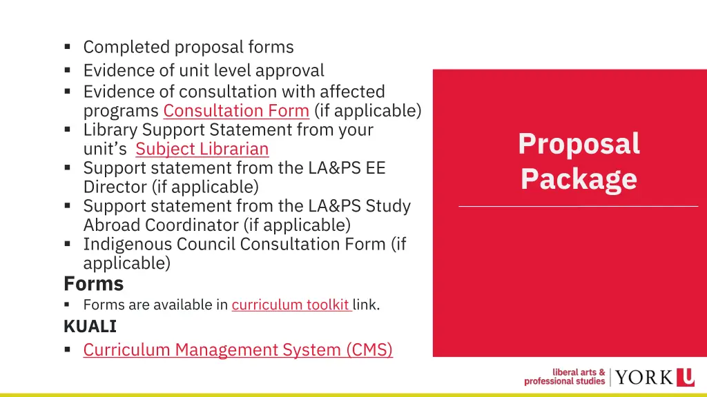 completed proposal forms evidence of unit level