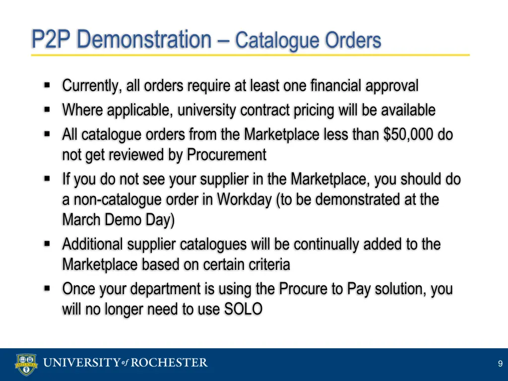 p2p demonstration catalogue orders