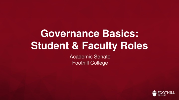 governance basics student faculty roles academic