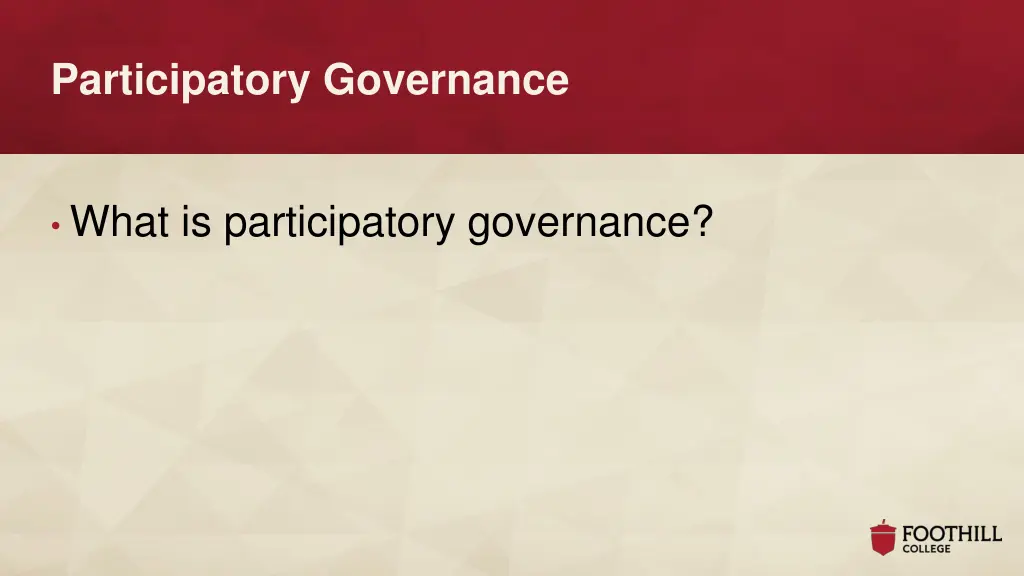 participatory governance