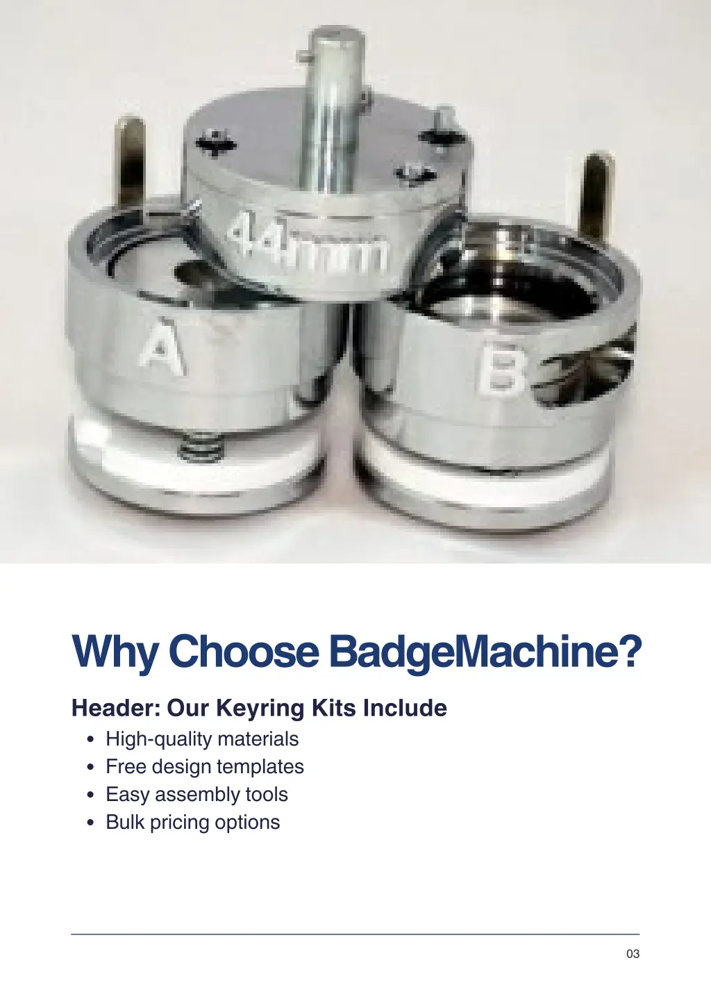 why choose badgemachine header our keyring kits