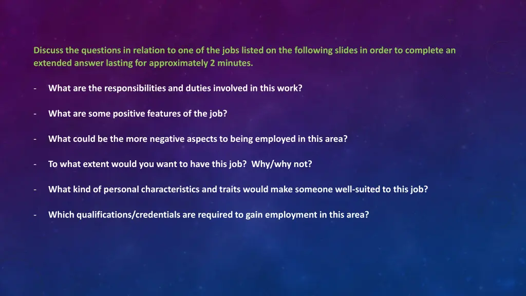 discuss the questions in relation