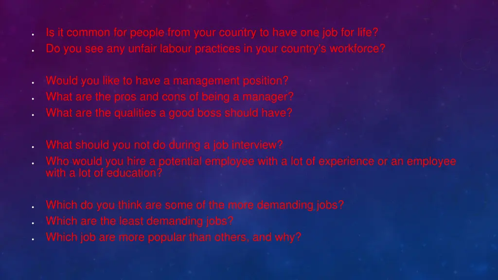 is it common for people from your country to have