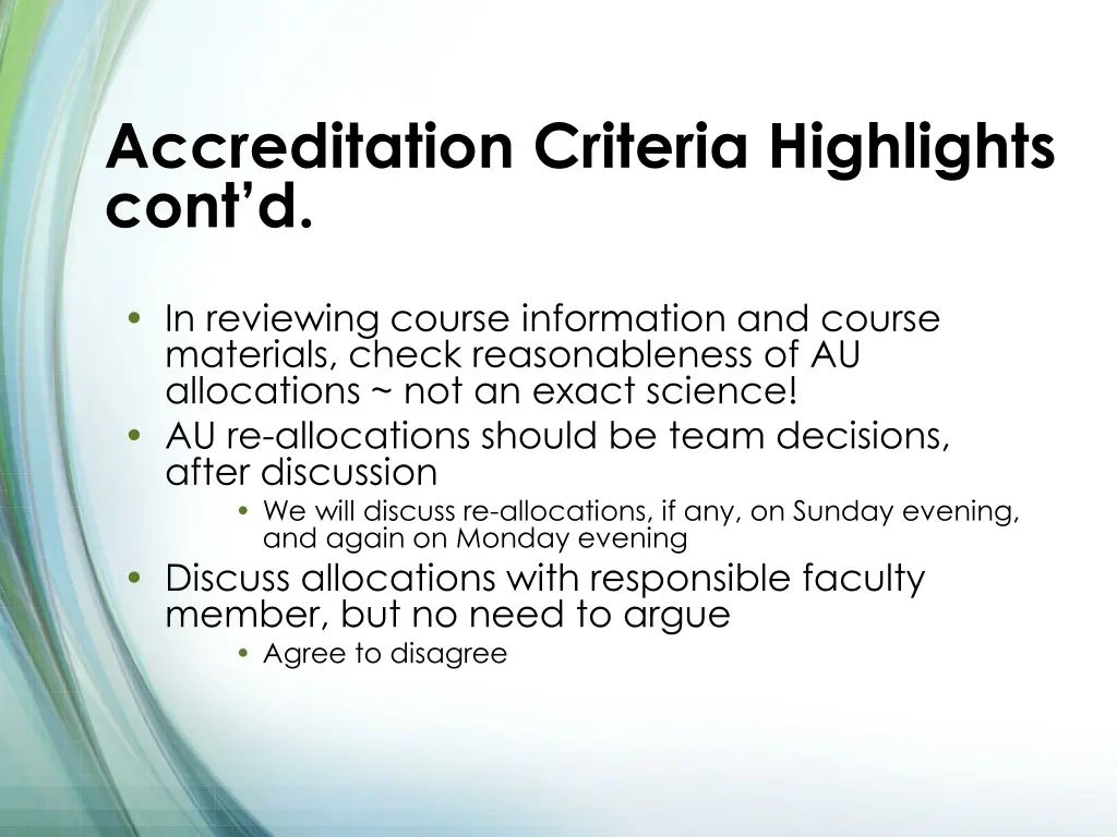accreditation criteria highlights cont d 4