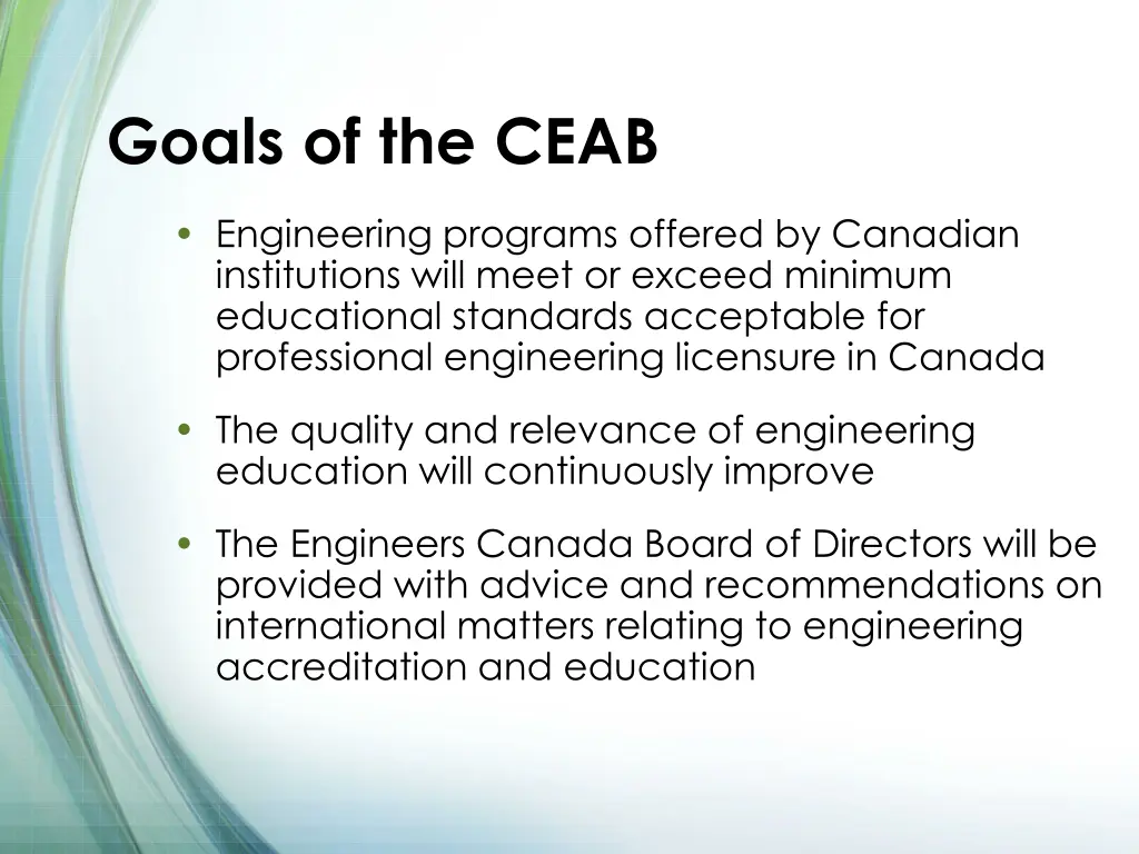 goals of the ceab