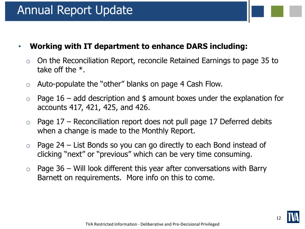 annual report update