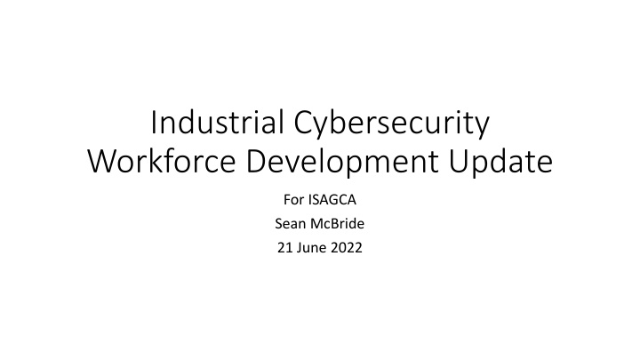 industrial cybersecurity workforce development