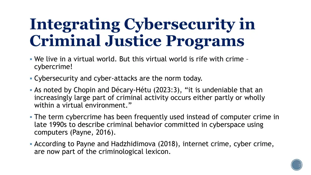 integrating cybersecurity in criminal justice