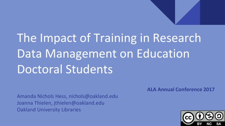 the impact of training in research data