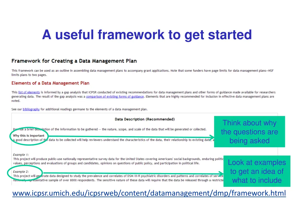 a useful framework to get started