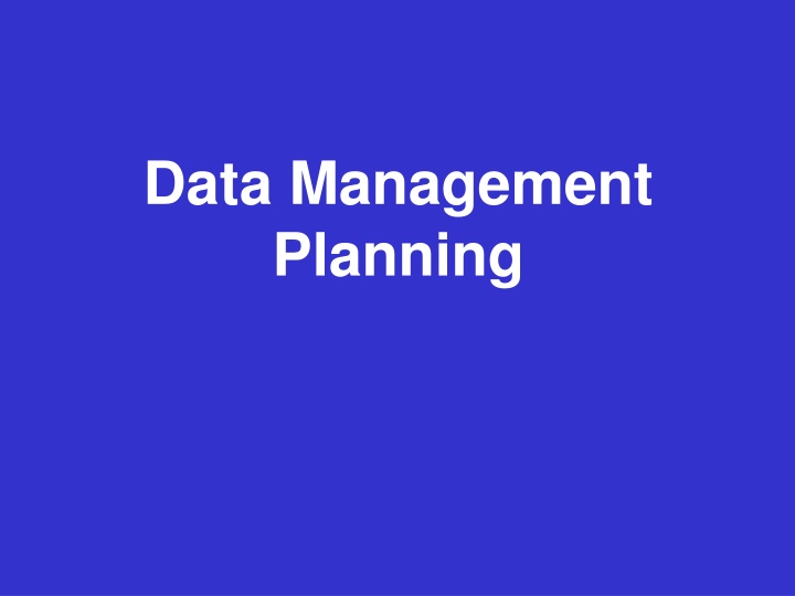 data management planning