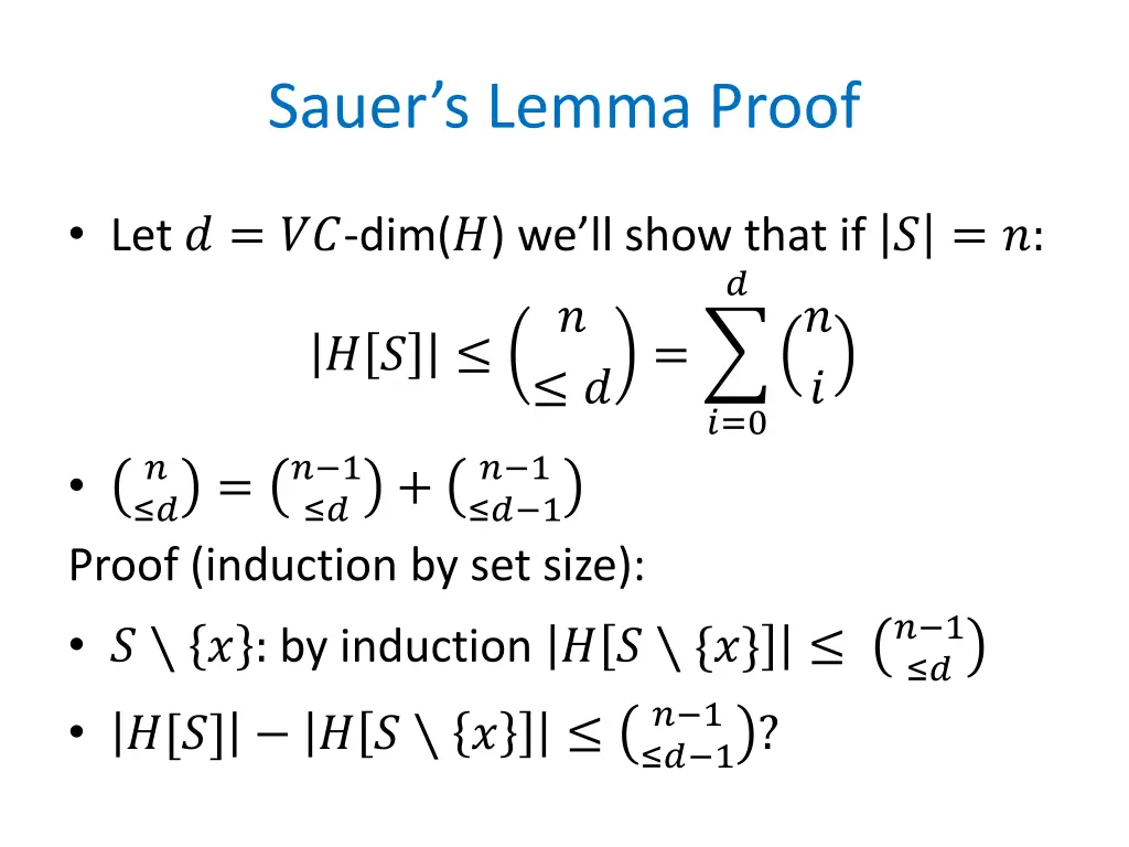 sauer s lemma proof