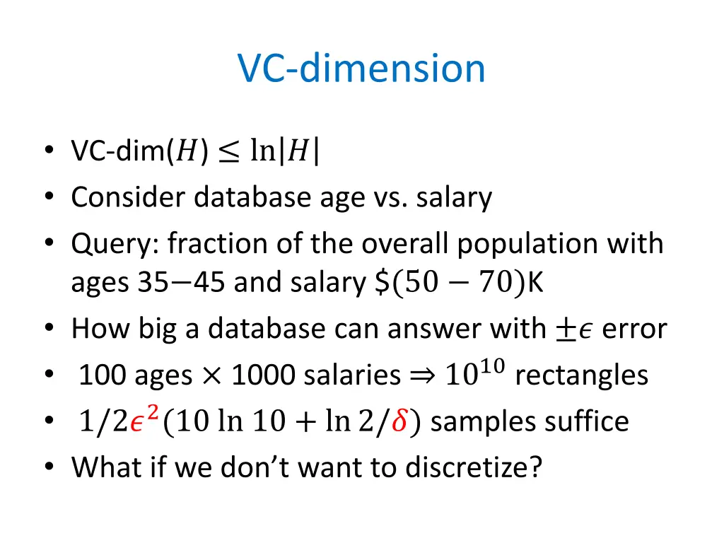 vc dimension