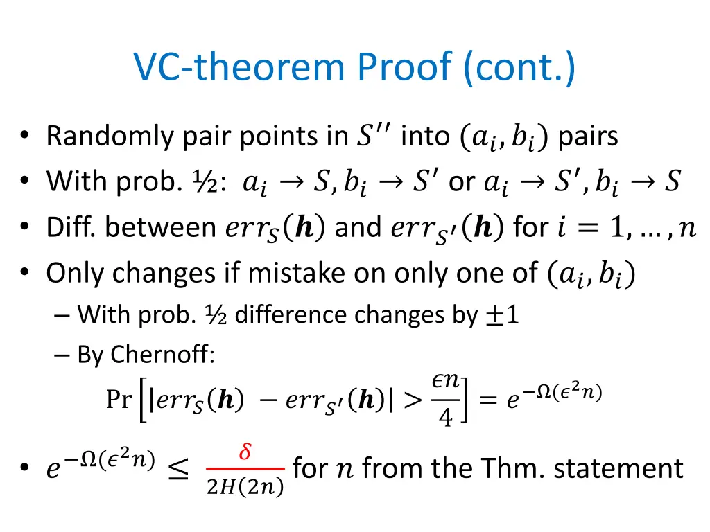vc theorem proof cont