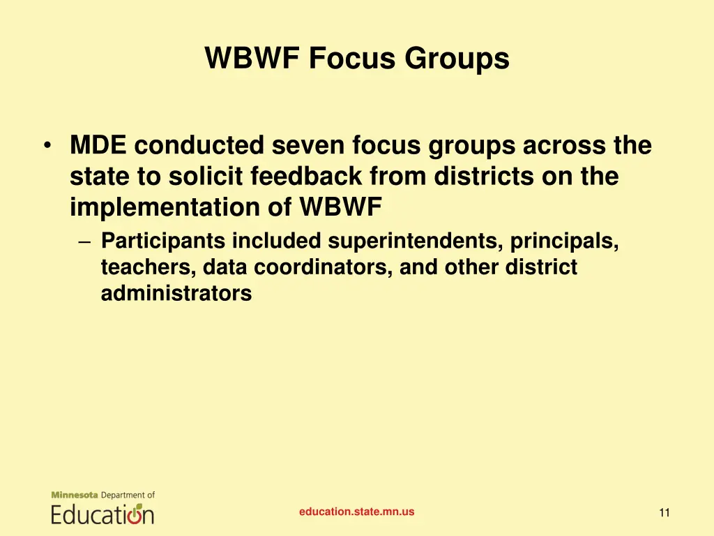 wbwf focus groups