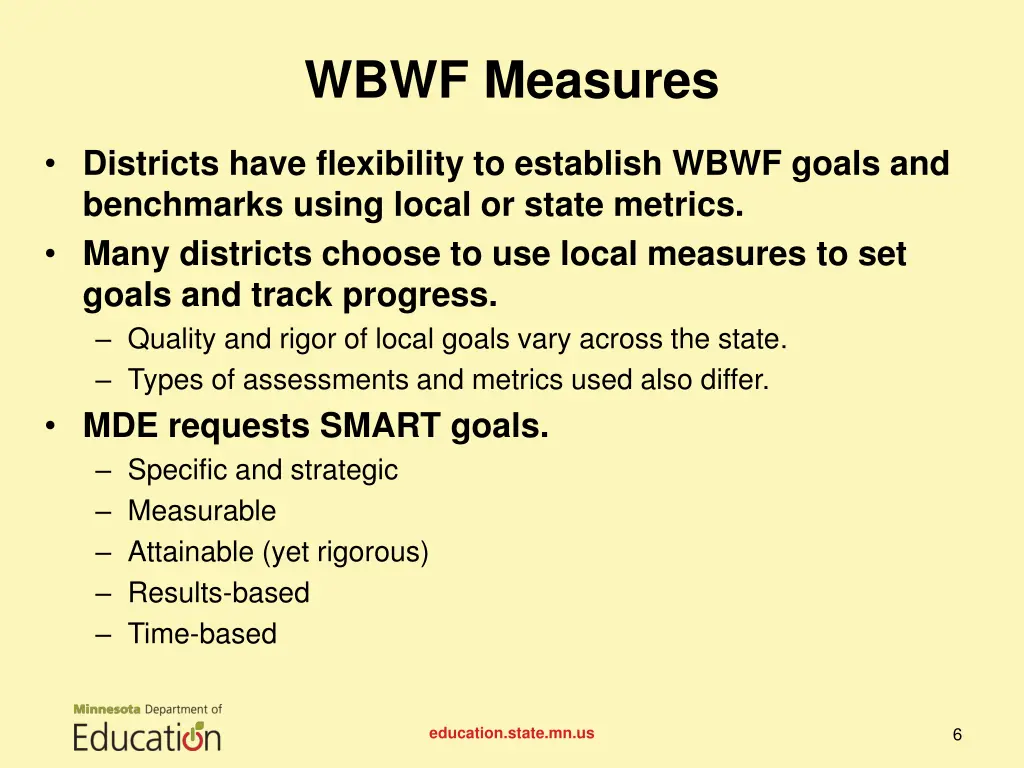wbwf measures