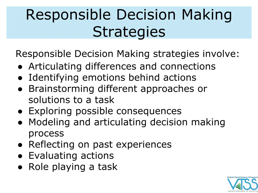 responsible decision making strategies