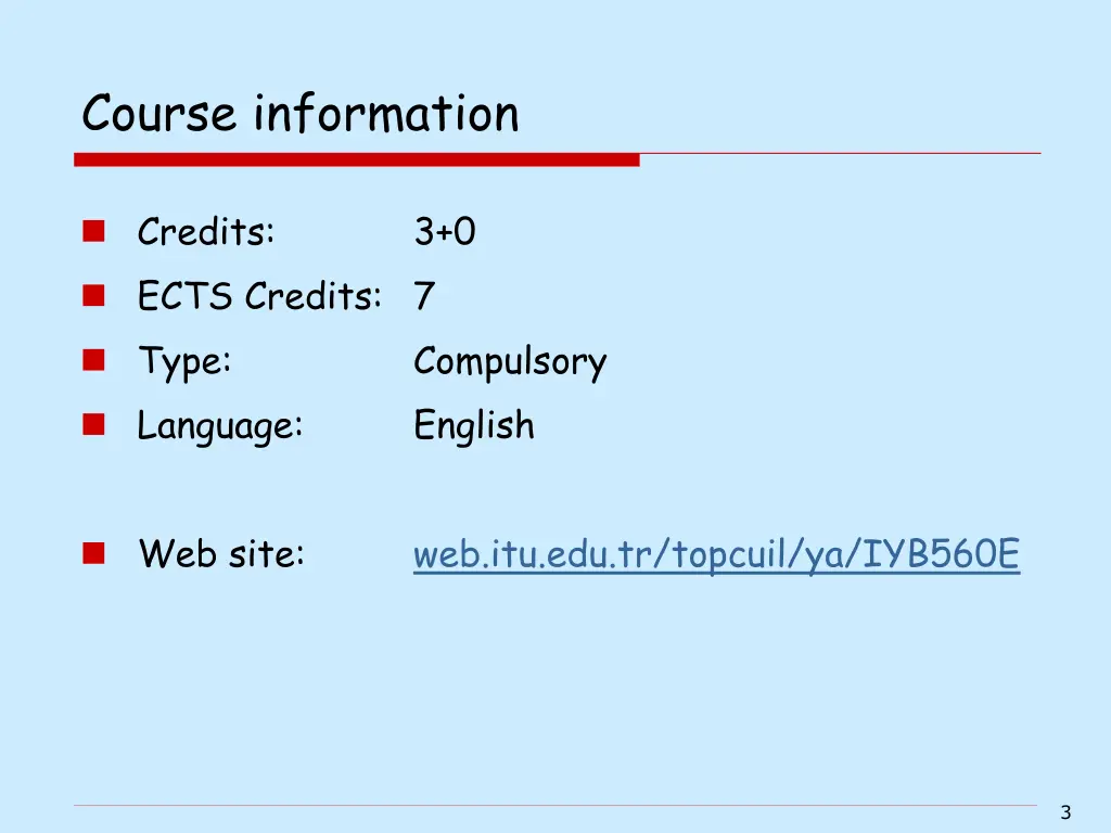 course information