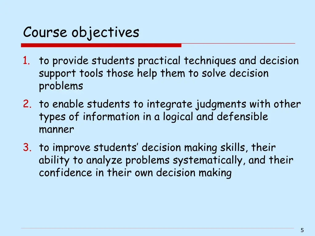 course objectives