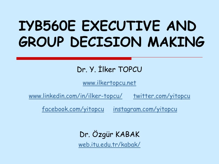iyb560e executive and group decision making