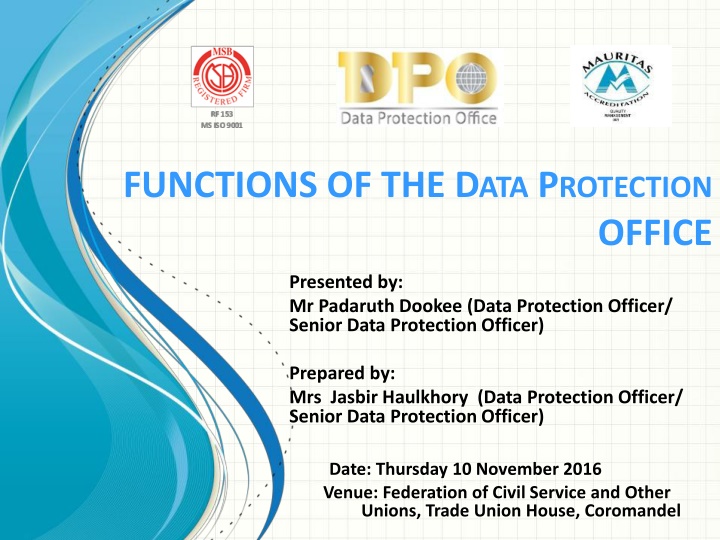 functions of the d ata p rotection