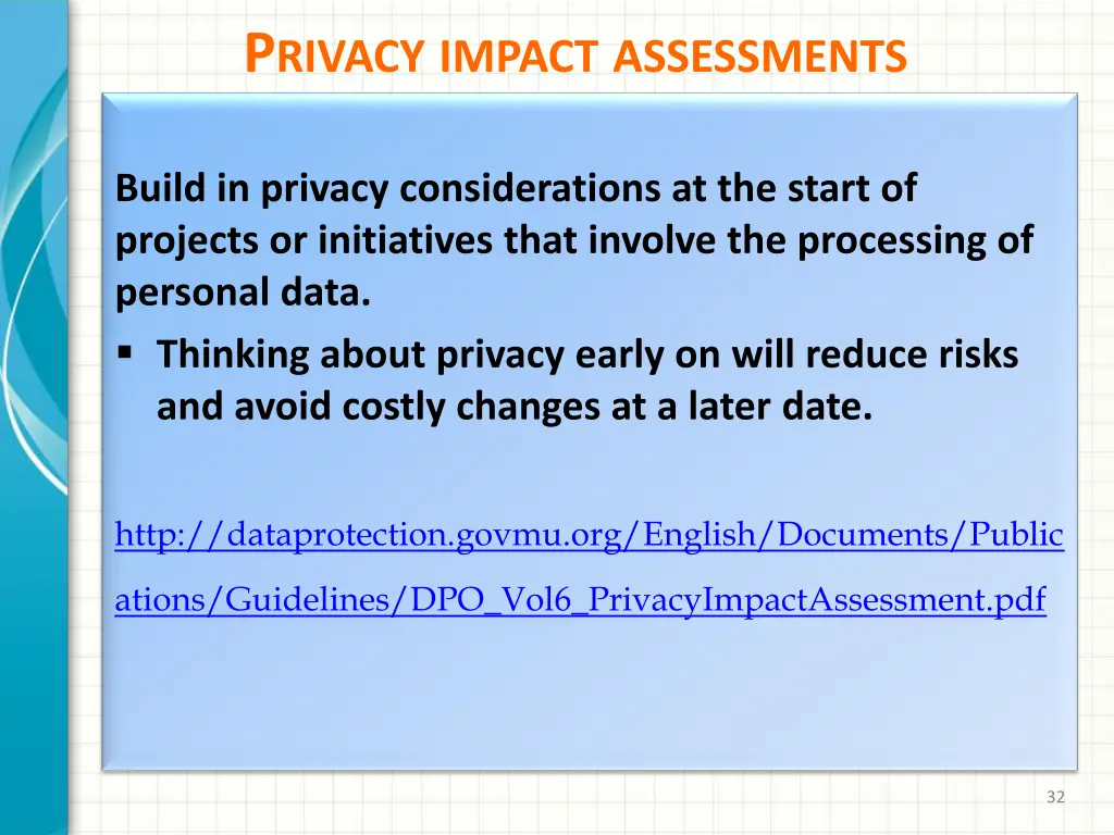 p rivacy impact assessments