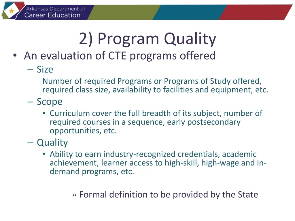2 program quality an evaluation of cte programs