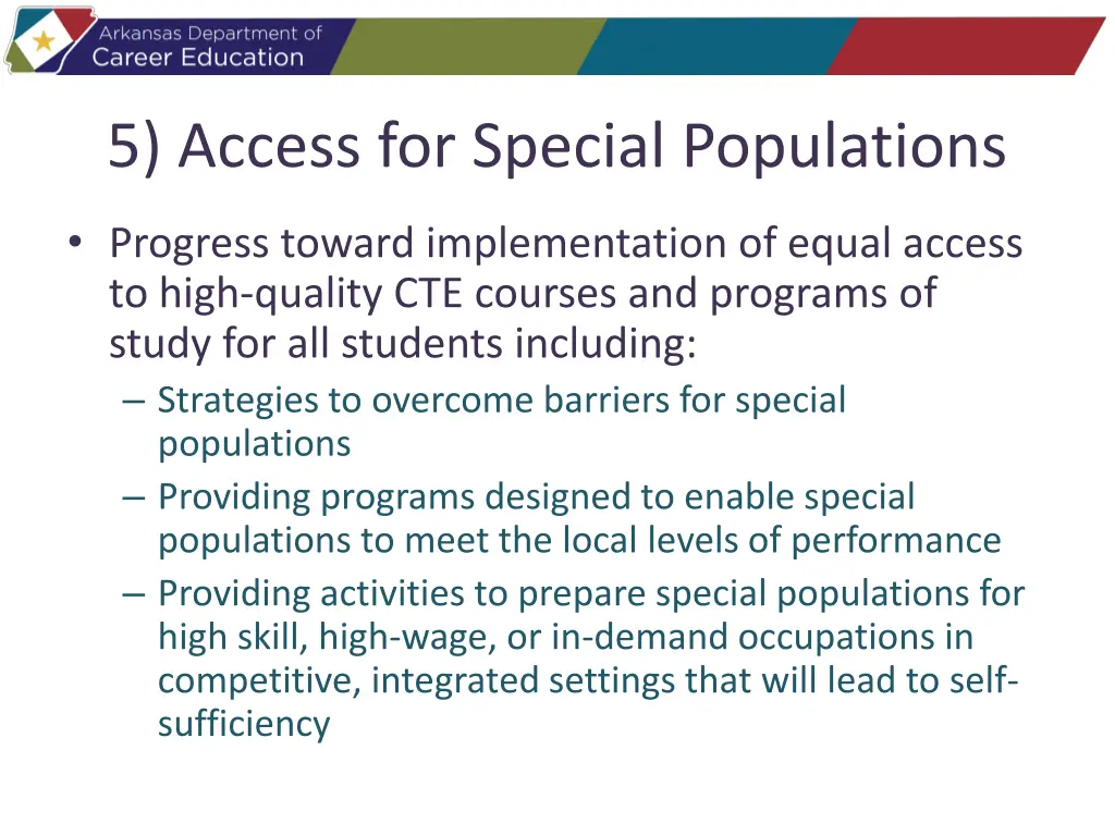 5 access for special populations